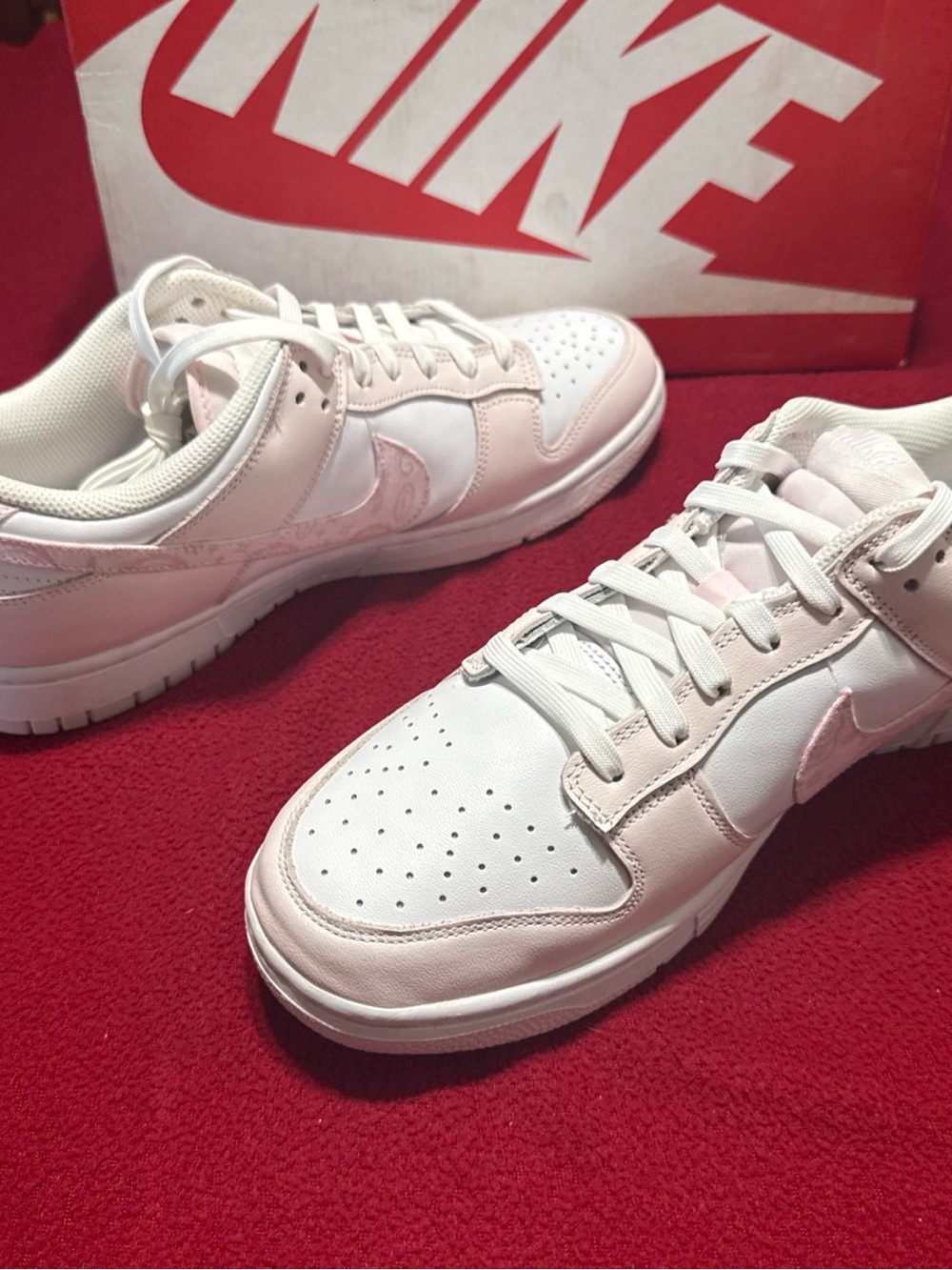 Nike Dunk Low Pink Paisley White Soft Pink Sz 11M / 12.5W